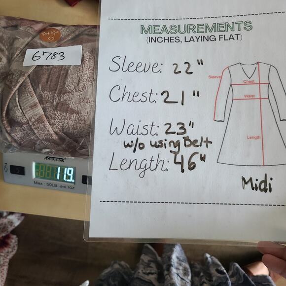 Zara Floral Midi Dress Sz Large Long Mock Neck Party Career Belt‎ - Picture 7 of 11